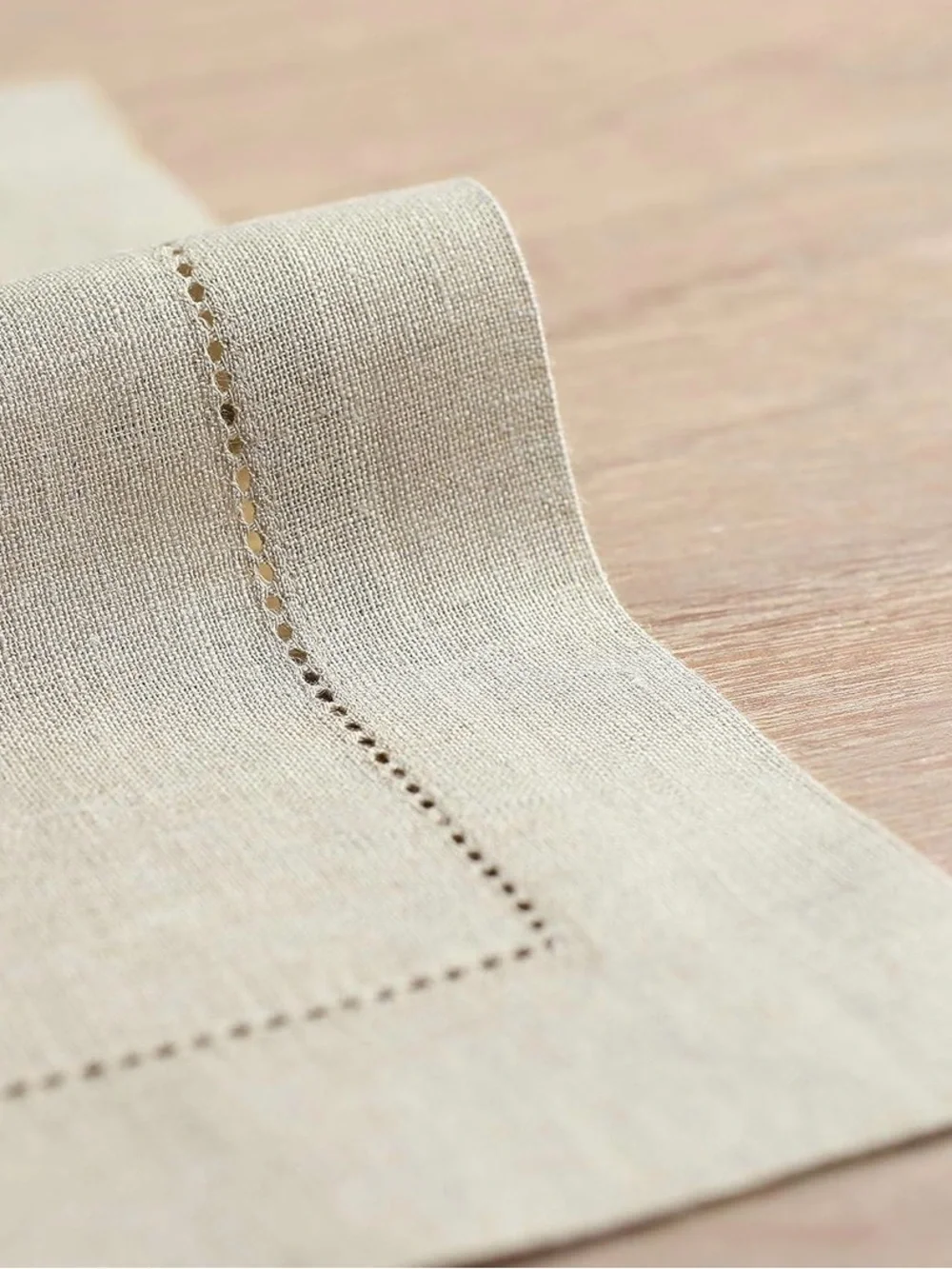 Solino Home 100% Linen Placemats - Natural Beige Set